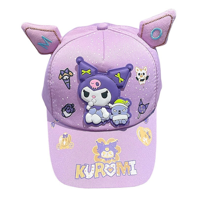 Cute Kuromi Cartoon Baseball Cap with Extended Sunshade Brim