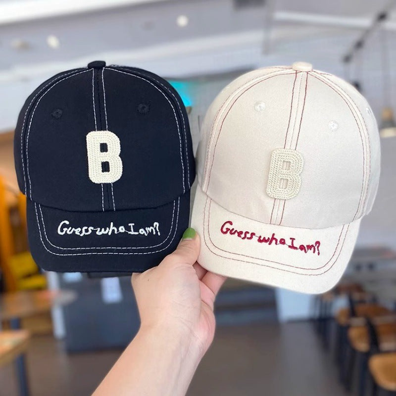 Cotton Letter Embroidered Baseball Cap Breathable Sun Protection Hat