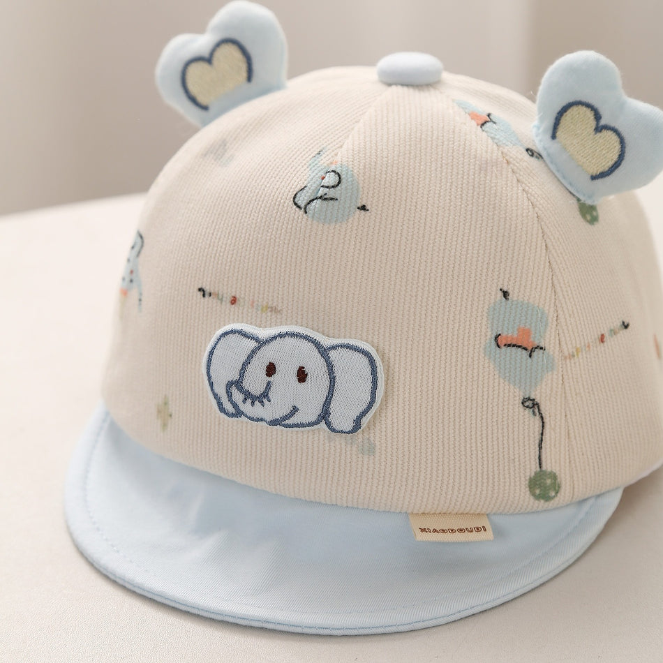 Baby Little Elephant Cartoon Baseball Cap Soft Brim Sun Protection Hat