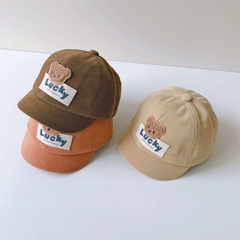 Baby Cotton Bear Letter Baseball Cap Soft Brim Summer Sun Protection Hat