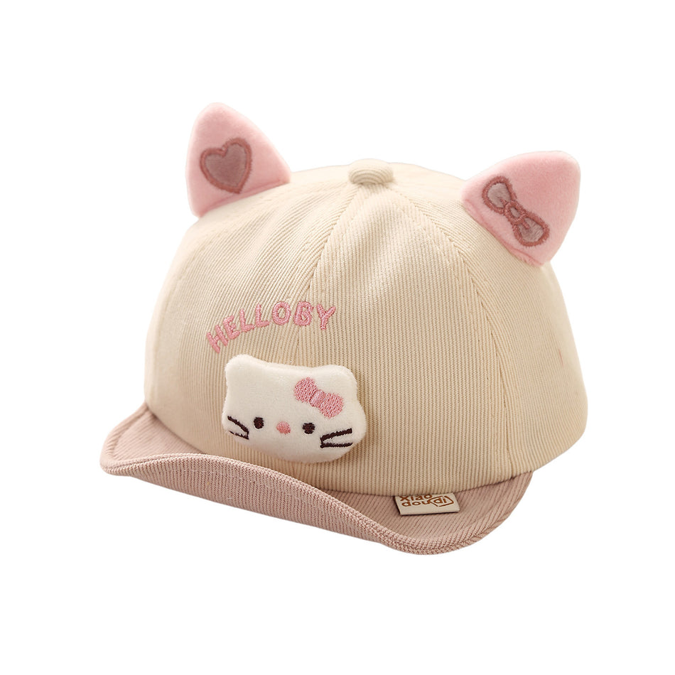 Baby Animal Embroidered Baseball Cap Wide Brim Winter Sunshade Hat