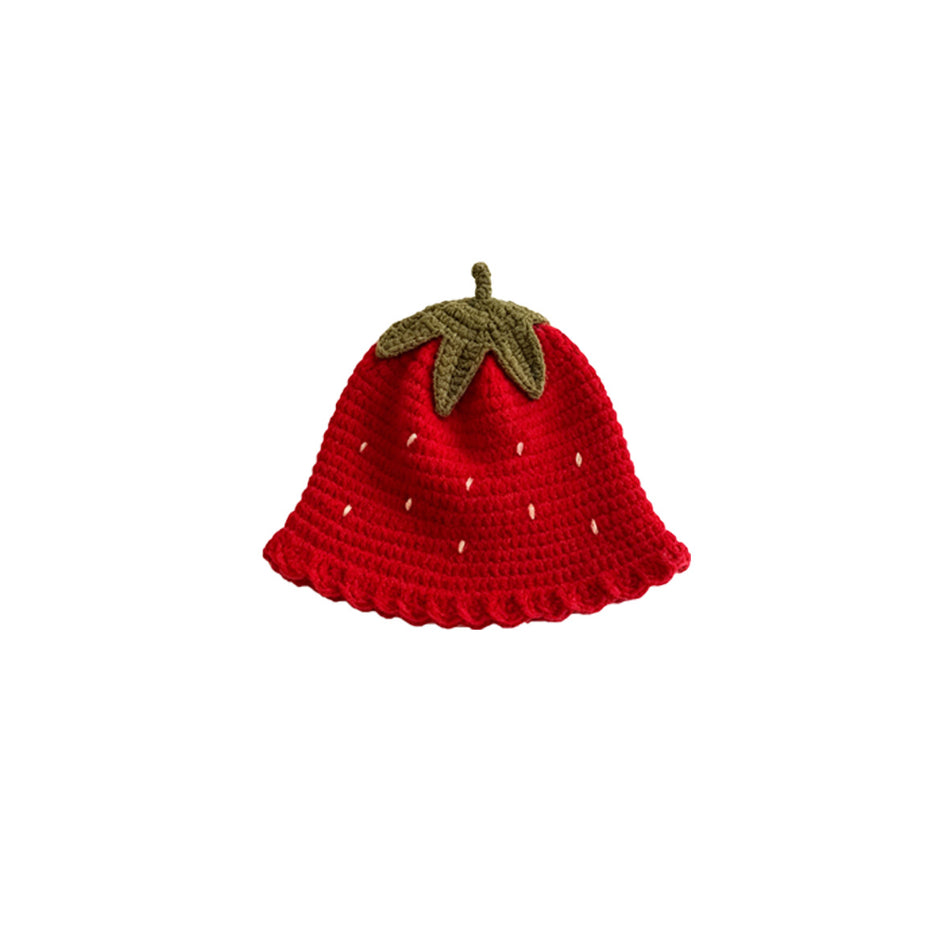 Baby Acrylic Strawberry Knitted Winter Hat