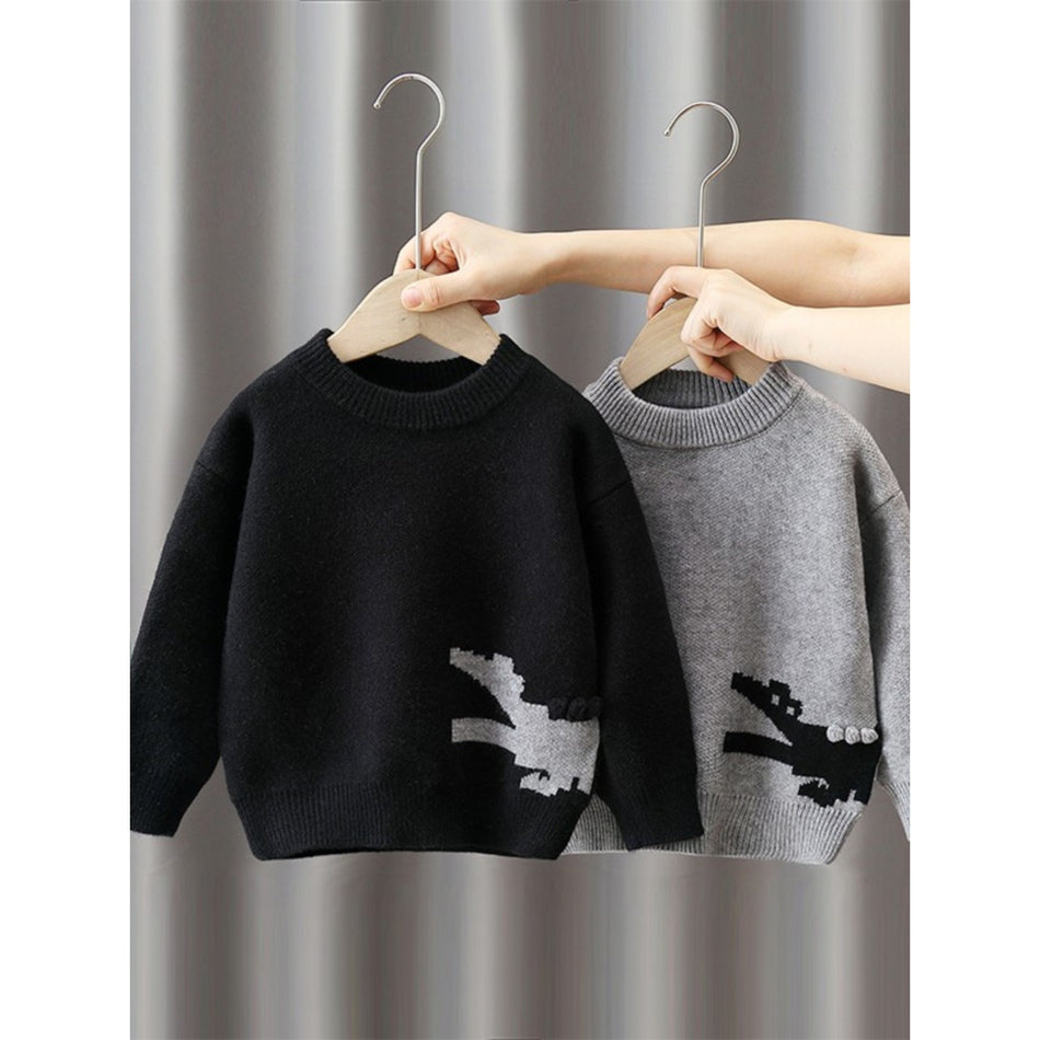 Boys' Cartoon Long-Sleeve Knit Sweater