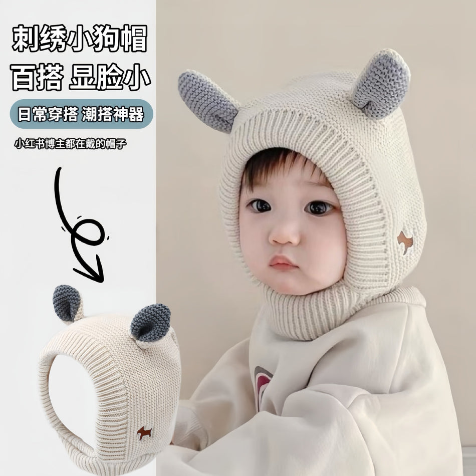 Baby Deer Plush Rabbit Ear Protection Knit Hat