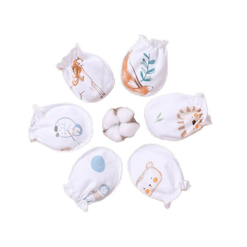 Newborn Pure Cotton Anti-Scratch Protective Gloves