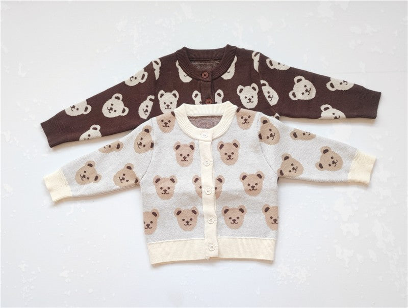 Unisex Toddler Cotton Knit Crew Neck Cardigan