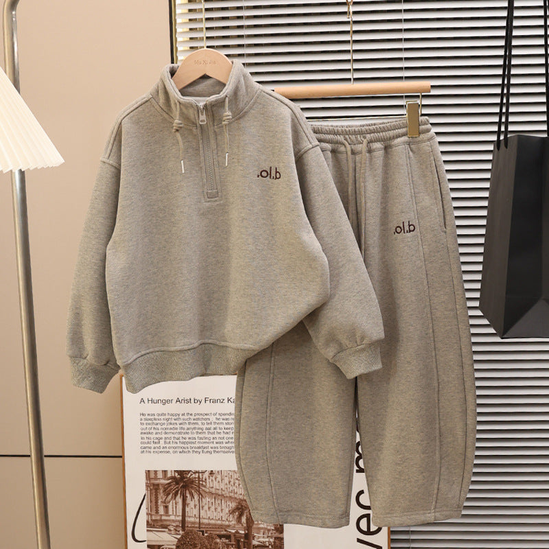 Boys' Fleece Sweatshirt and Pants Set Cotton Blend Winter