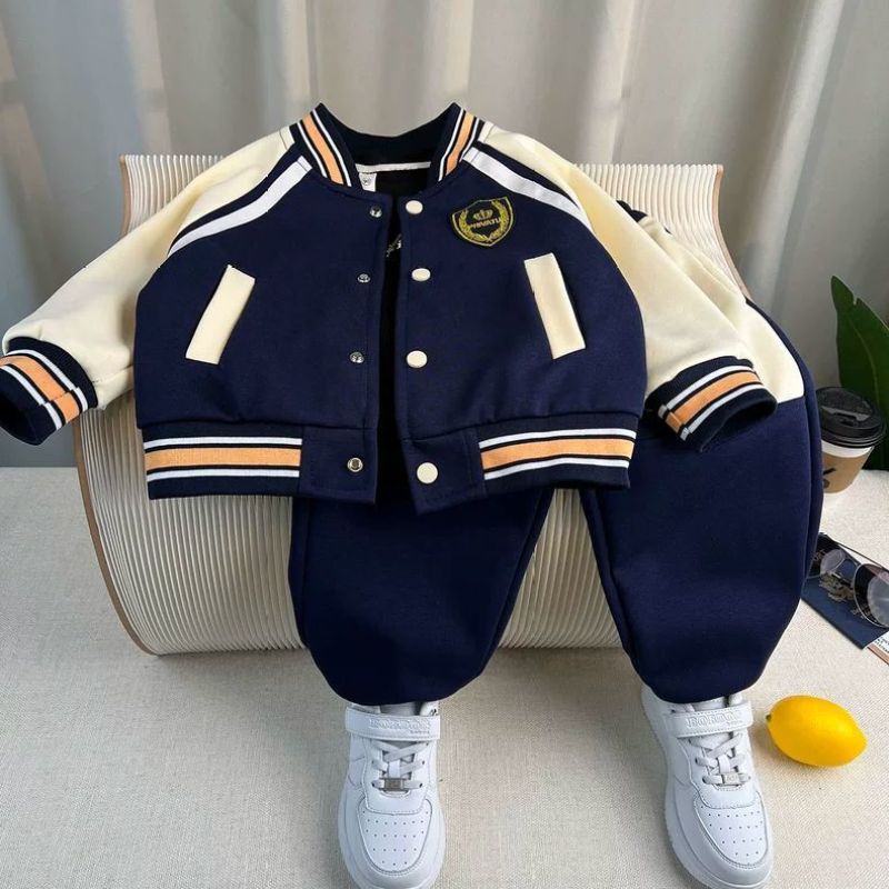 Boys’ Cotton Baseball Uniform Sports Two-Piece Set