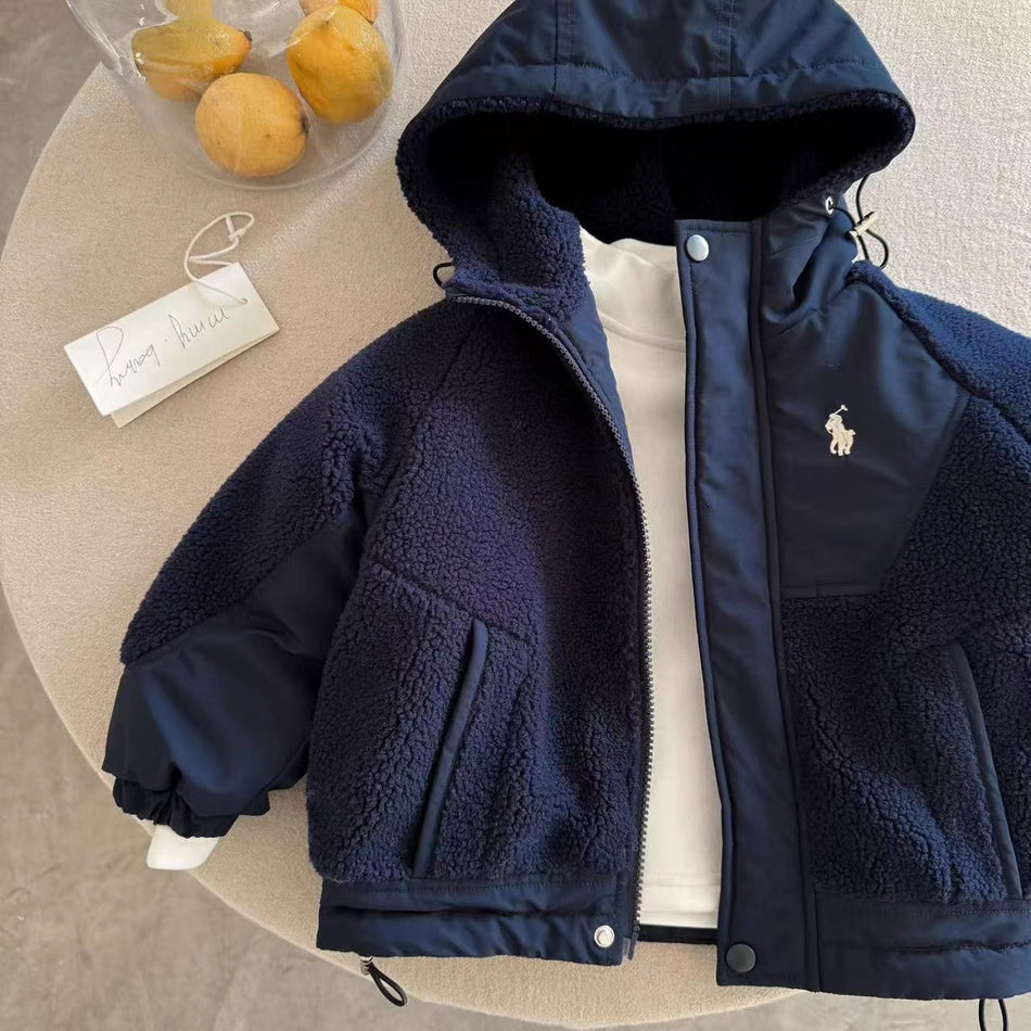Unisex Kids’ Brushed Fleece Hooded Jacket Winterwear