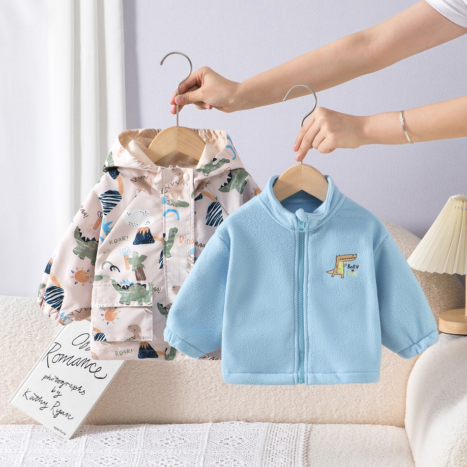 Baby Boys’ Cutest Dinosaur Cartoon Hooded Winter Jacket