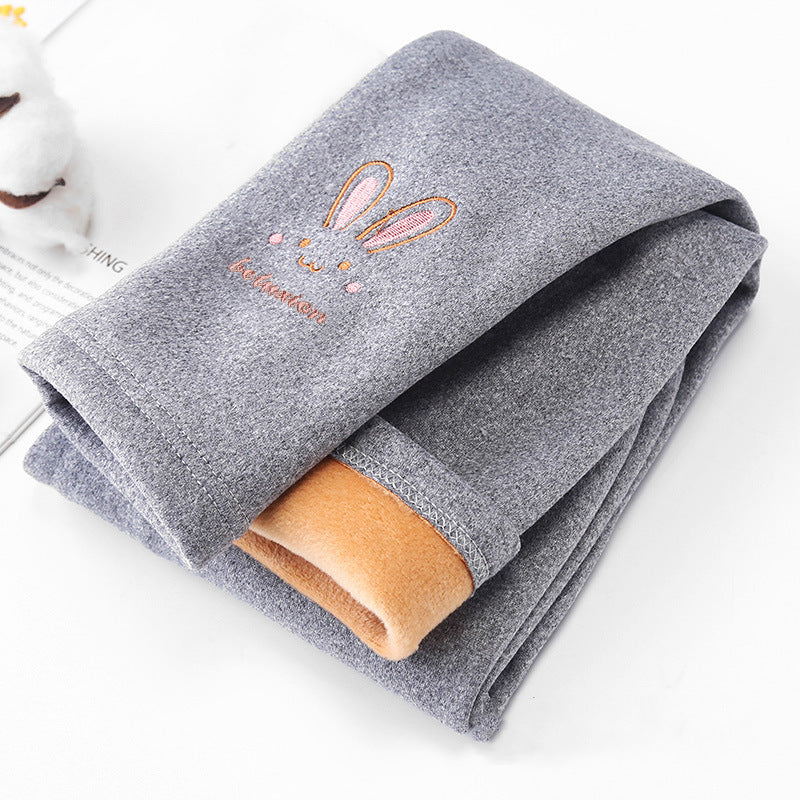 Unisex Winter Fleece-Lined Seamless Thermal Leggings