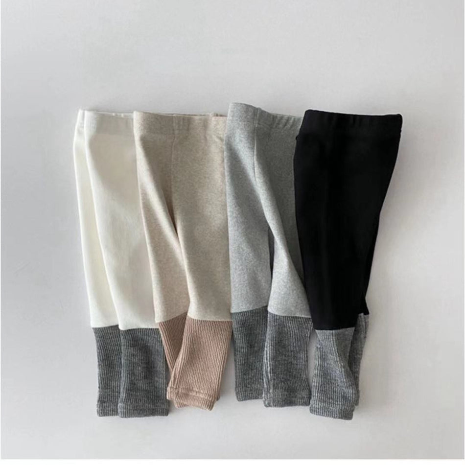 Unisex Baby High-Waist Knitted Cotton Leggings
