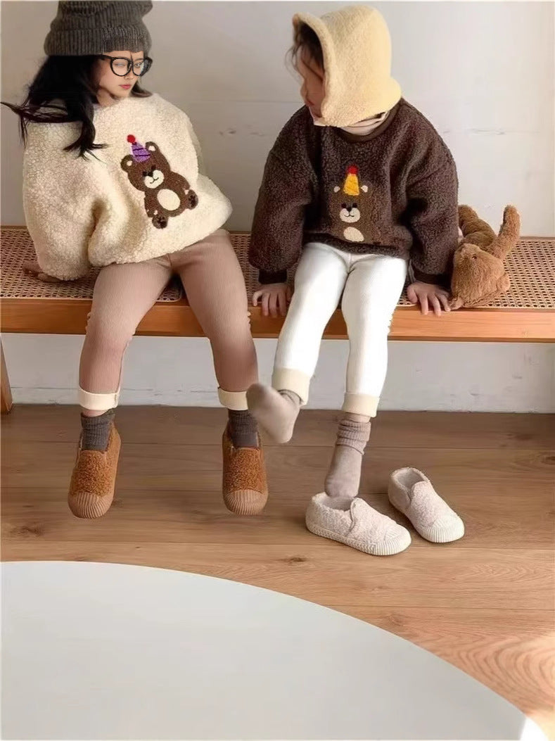 Unisex Baby Winter Fleece-Lined Cotton Leggings