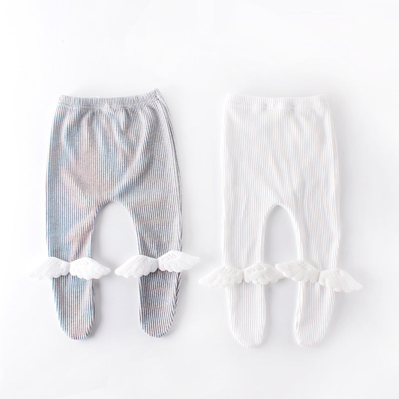Baby Girls' Korean Style Angel Wing Accent Cotton Leggings