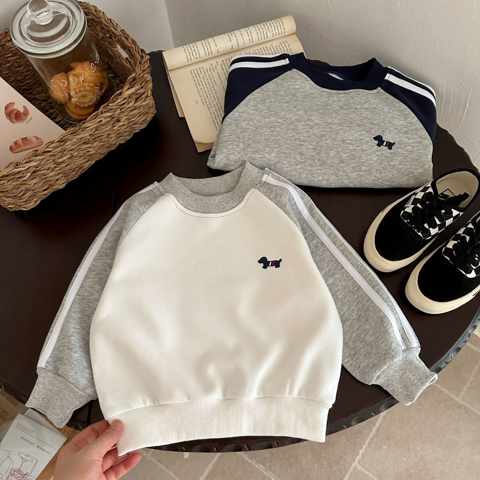 Boys' Athletic Embroidered Cotton Sweatshirt