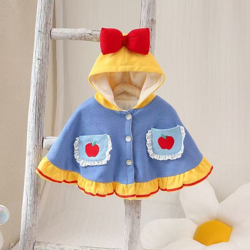 Baby Girl Cotton Princess Cloak with Detachable Hood