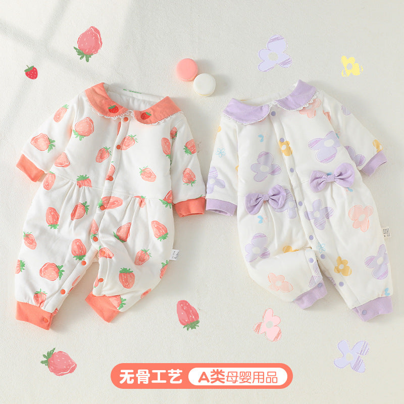 Baby 100% Cotton Thickened 120g Winter Long Sleeve Romper