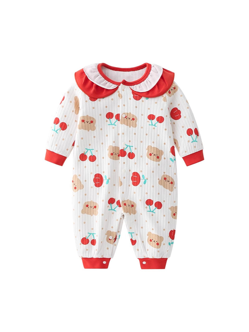 Baby Cotton Blend Thickened Hooded Winter New Year Romper