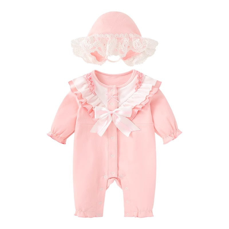 Baby Girls Cute Cotton Cartoon Long Sleeve Romper