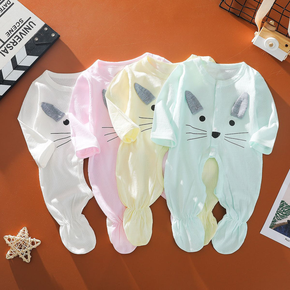 Newborn 95% Combed Cotton Thin Long Sleeve Romper