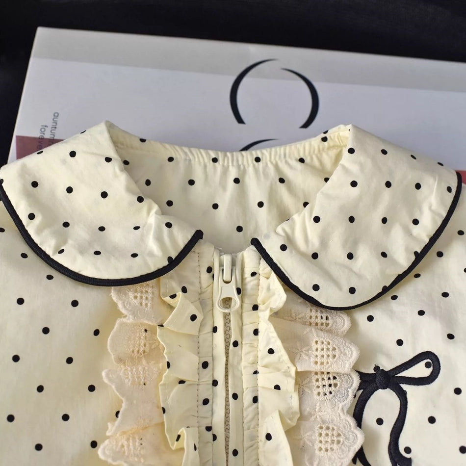 Boys' Class A Cotton Polka Dot Hooded Baby Top Jacket