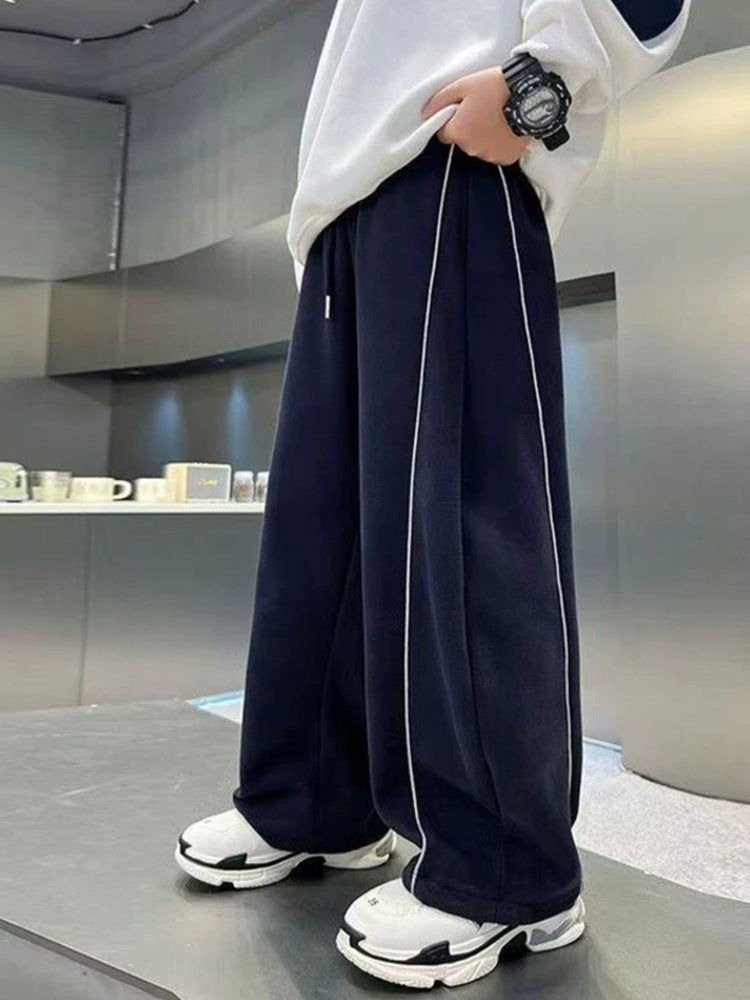 Boys' Striped Mid Waist Soft Casual Sport Sweatpants