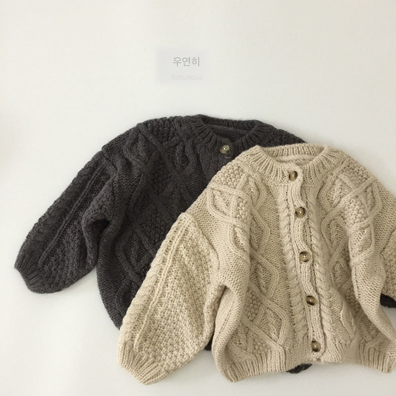 Kids’ Mohair Cardigan Long Sleeve Spring Sun Coat