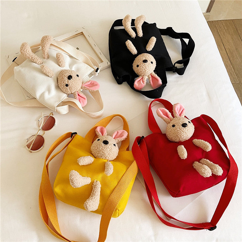 Kids’ Cartoon Bunny Canvas Crossbody Bag