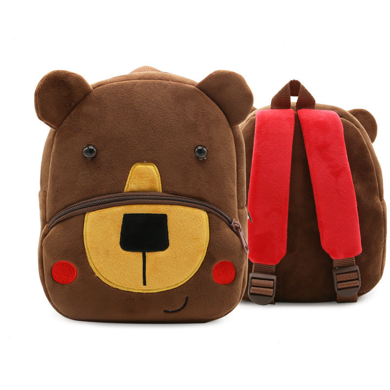 Plush Cartoon Bear Backpack for Toddlers – Zoo Animal Bag