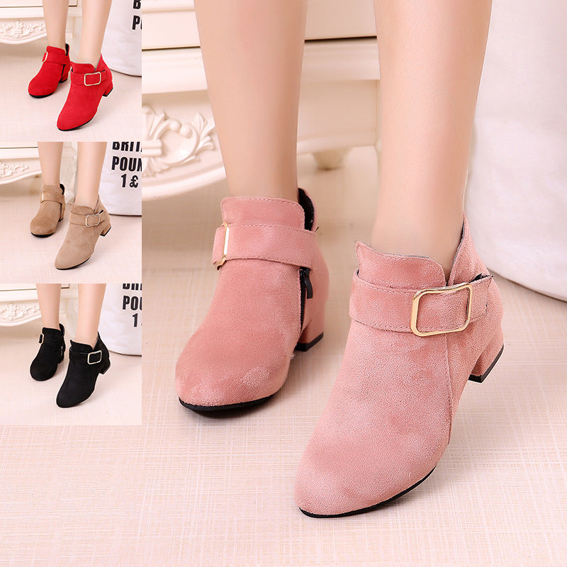 Korean Winter Fleece Boots for Girls – Warm & Stylish