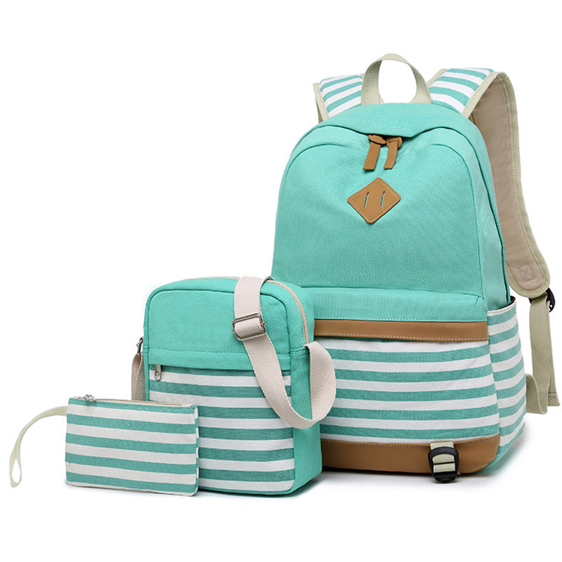 3-in-1 Canvas Backpack Set –  Student’s Large Bag