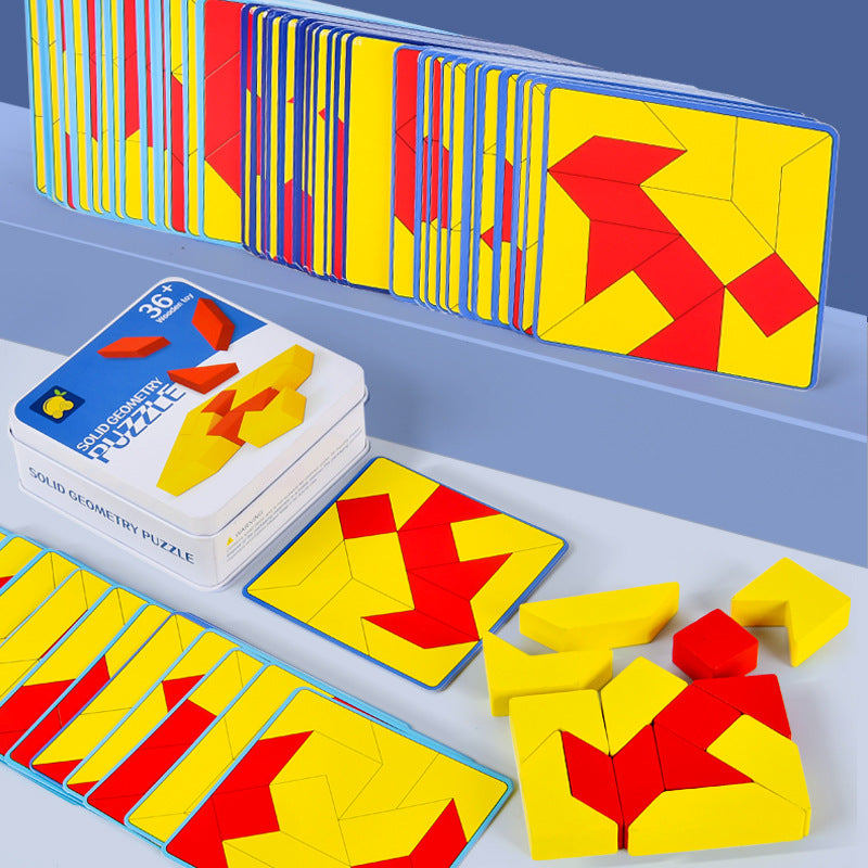 3D Geometric Wooden Puzzle – Kids Hand-Eye Training Toy