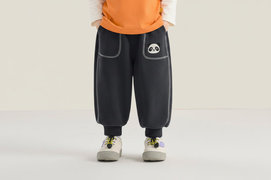 Kaka Panda Kids Winter Fleece-Lined Warm Pants