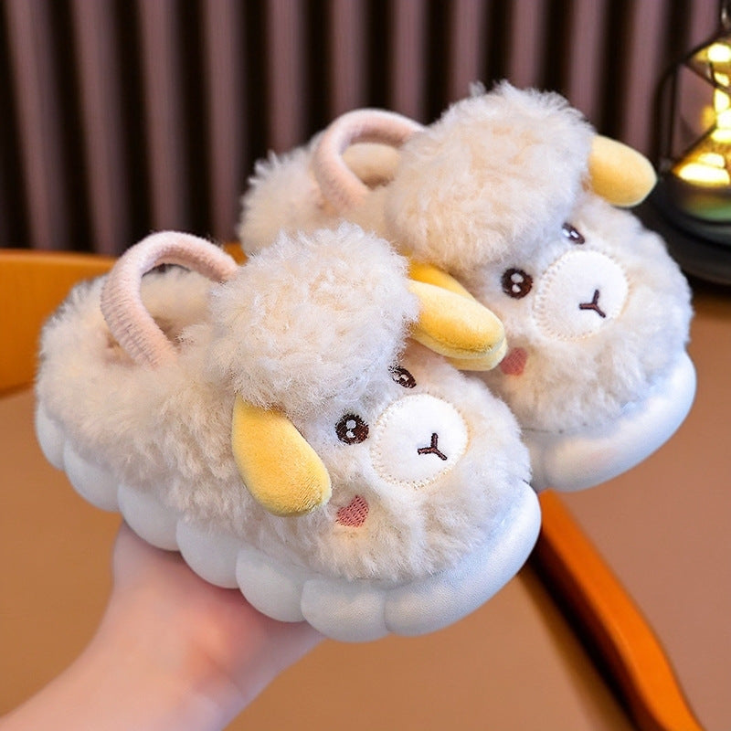 Kids’ Cotton Slippers – Cute Cartoon Indoor Shoes for 1–3 Years