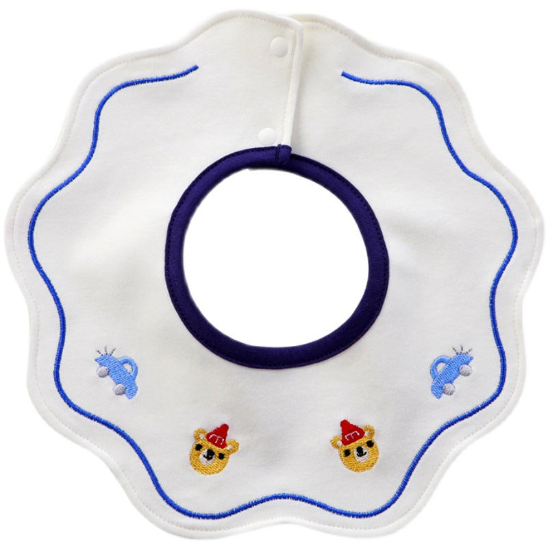 Petal Embroidered Baby Eating Bib