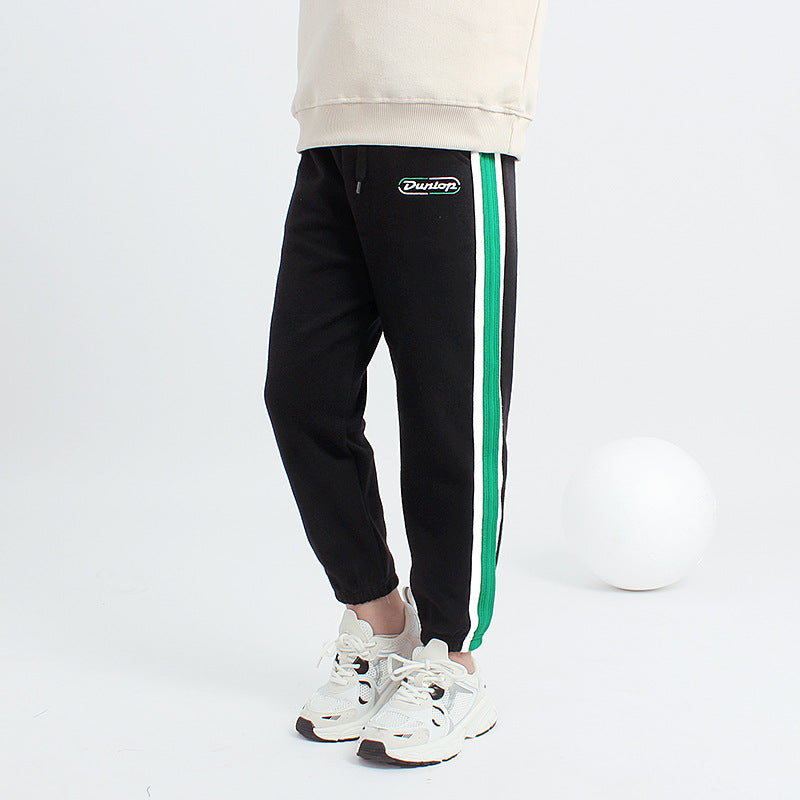 Korean Style Kids Sports Pants with Embroidery