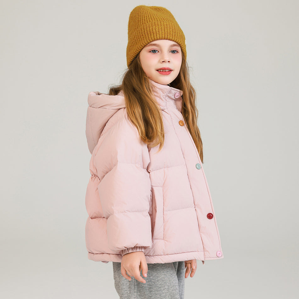 Cross-Border Girls' Hooded Cotton Coat 2025 Colorful Warm Jacket