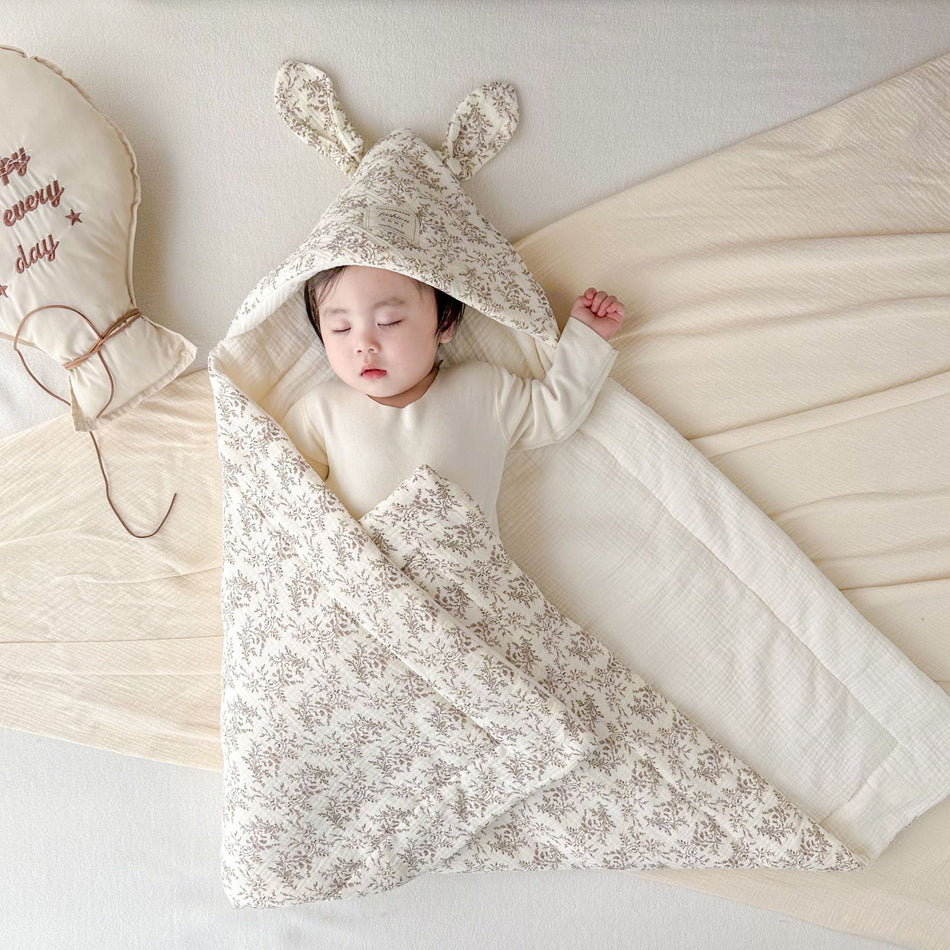 Cute Long Ears Cotton Gauze Newborn Swaddling Cushion