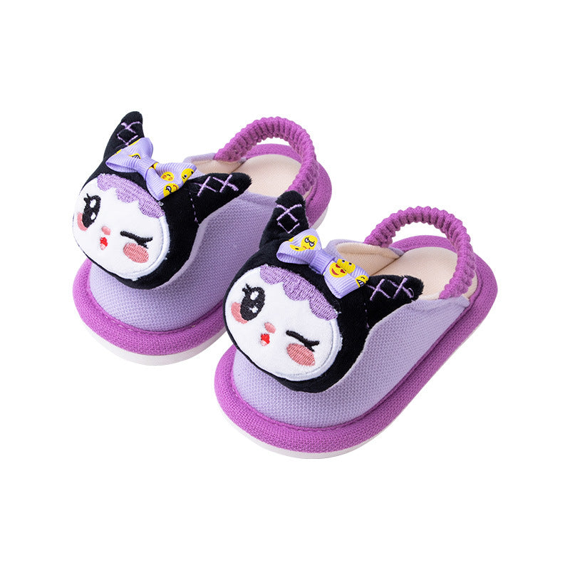 Children’s Cloth Slippers – Spring & Autumn Back-Strap Lightweight Home Slippers for Boys and Girls