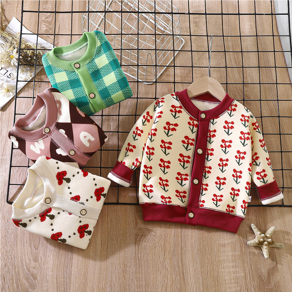 Kids’ Thickened Knitted Cardigan Boys & Girls Jacket