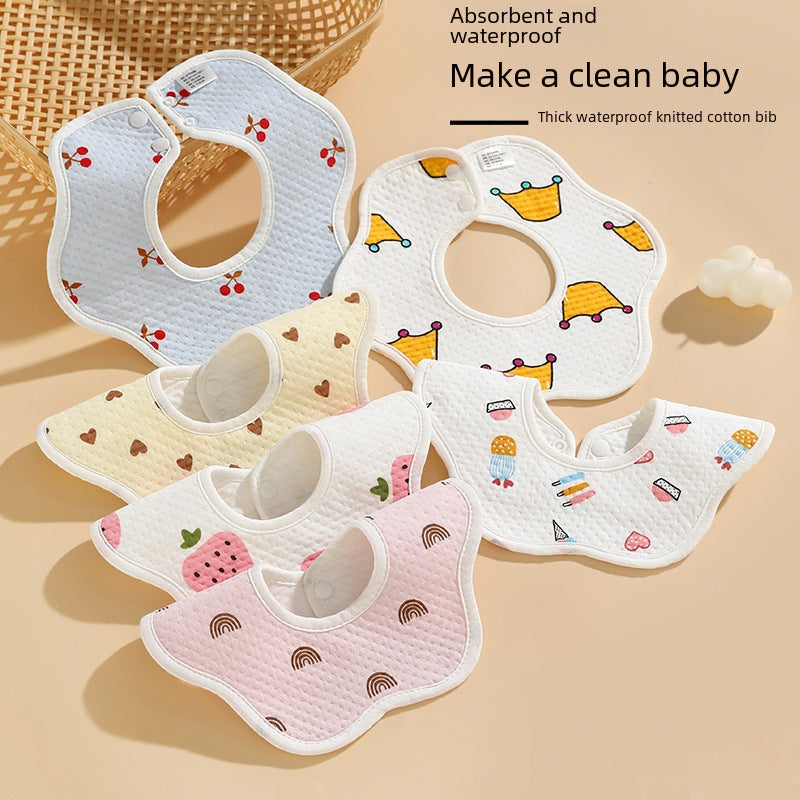 Waterproof Cotton Baby Bib – Soft & Absorbent Petal Design