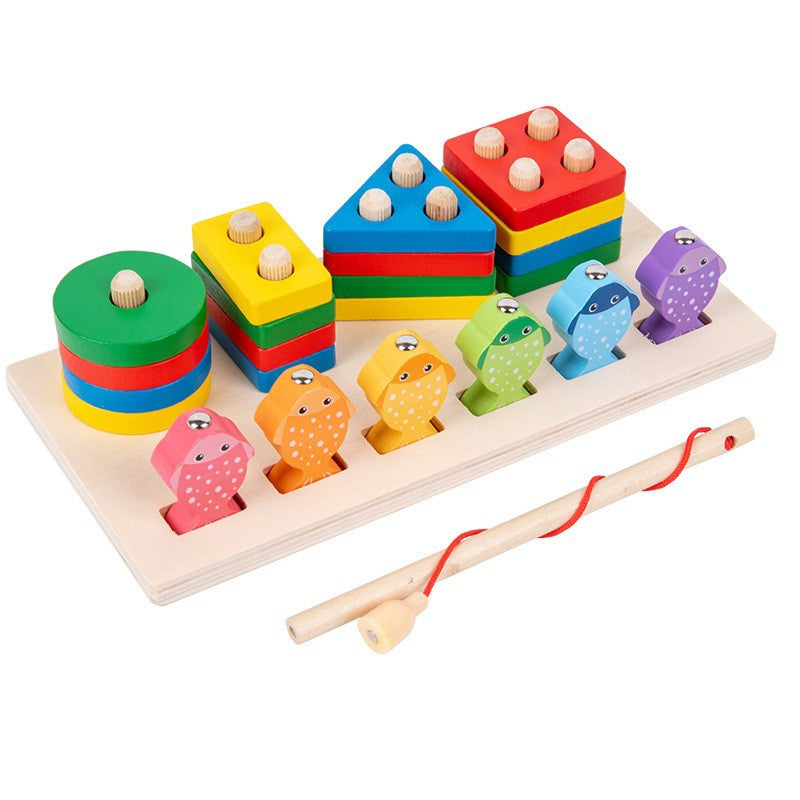 Wooden Shape Matching & Fishing Toy – Early Education Fun