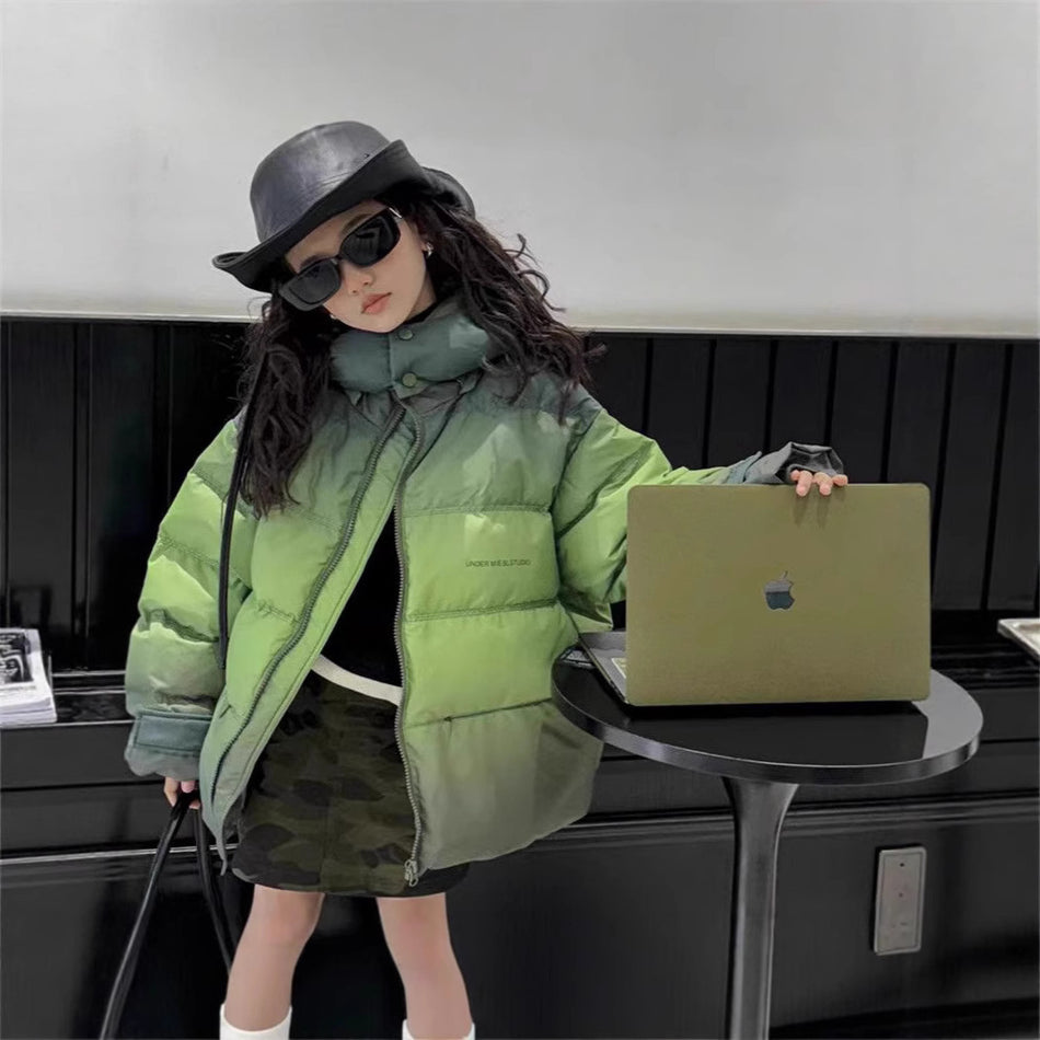 Children’s Winter Down Jacket – Korean Style Fur Collar Jumpsuit