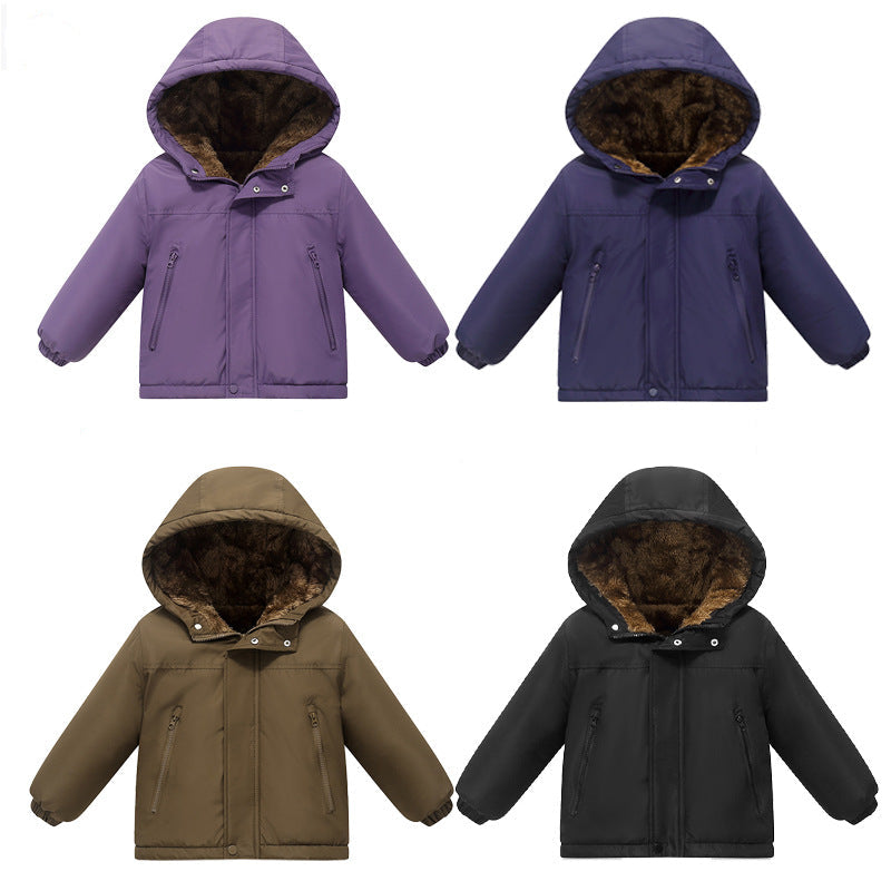Baby Boys & Girls Winter Down Jacket – Special Placket Hooded Coat