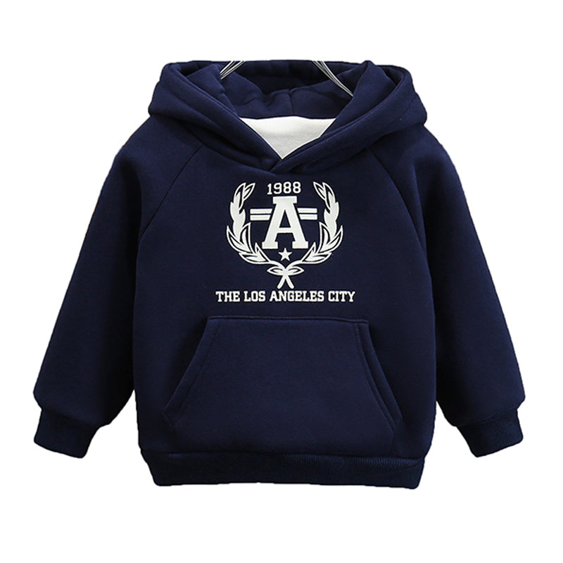 Boys’ Fleece Hoodie – Autumn Winter Thick Warm Top