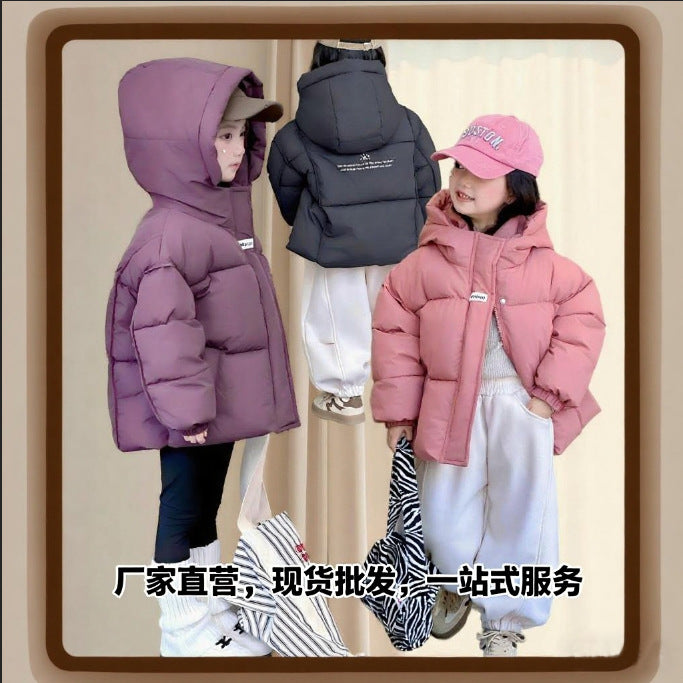 2025 Girls’ Down Cotton Jacket – Winter Puffer Coat