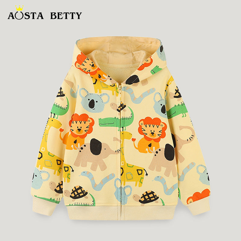 Boys Hooded Zipper Coat | Casual Autumn Long Sleeve