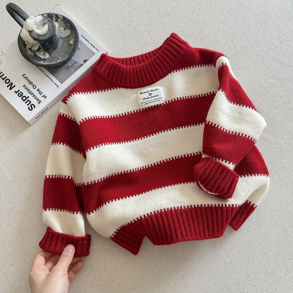 Kids Striped Thick Winter Sweater – New Year 2025