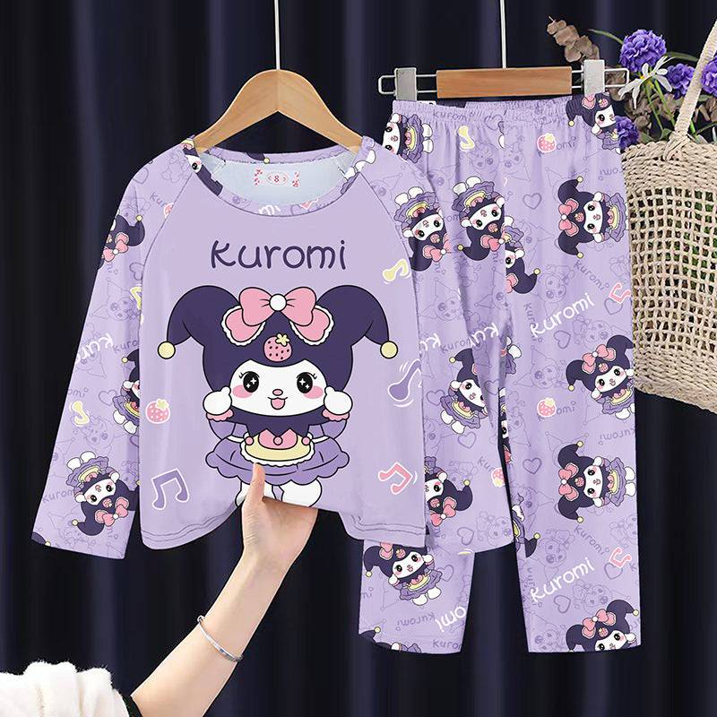 Cartoon Strawberry Bear Pajama Set Kids Home Wear