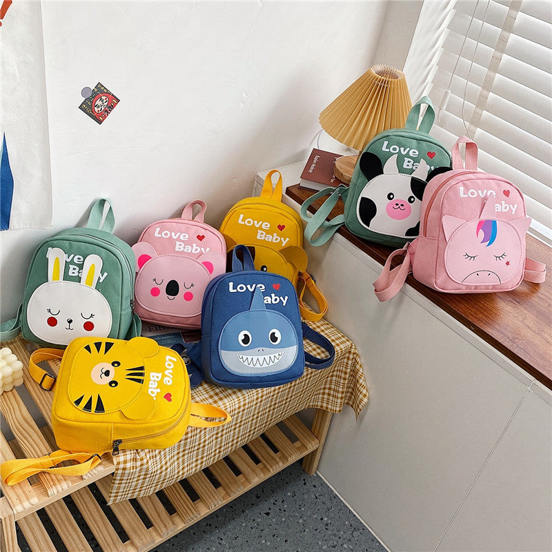 Kids Cartoon School Backpack – Cute Soft Canvas Bag 2025